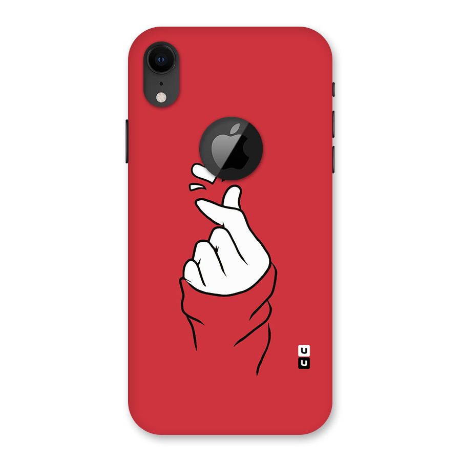 Korean Love Sign Back Case for iPhone XR Logo Cut