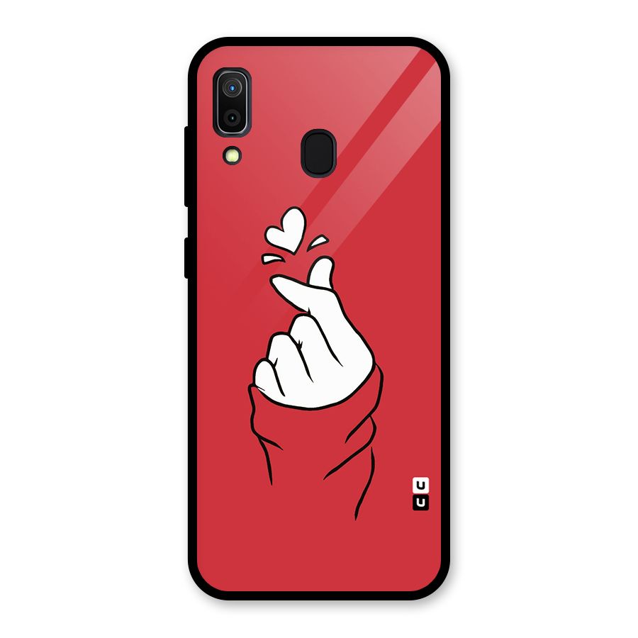 Korean Love Sign Glass Back Case for Galaxy A30