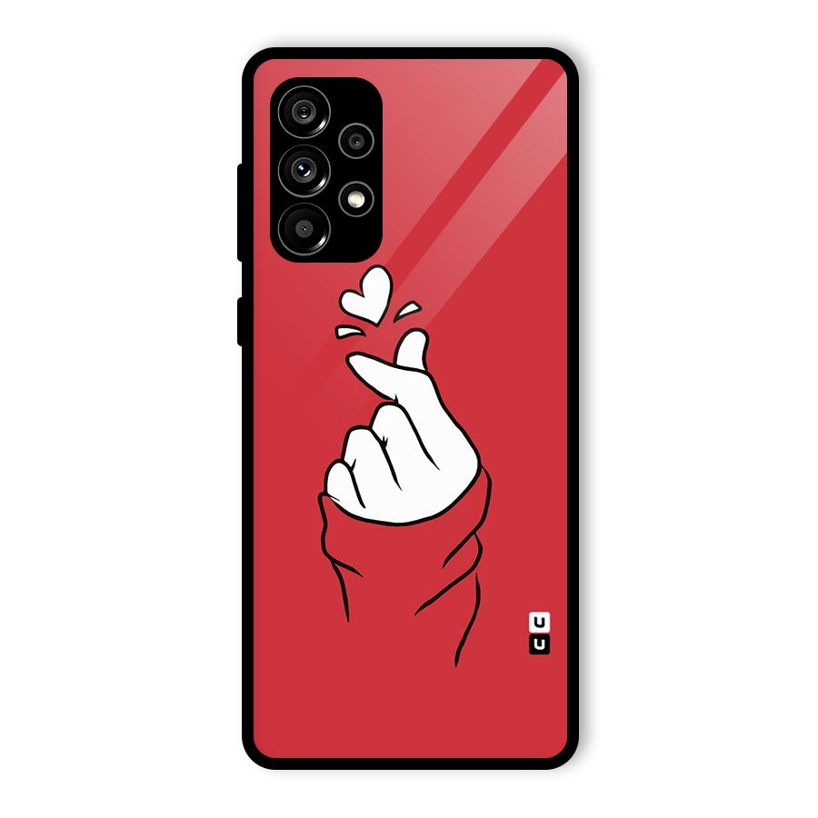 Korean Love Sign Glass Back Case for Galaxy A73 5G