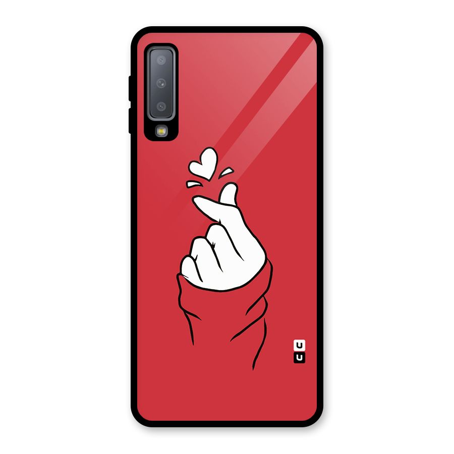 Korean Love Sign Glass Back Case for Galaxy A7 (2018)
