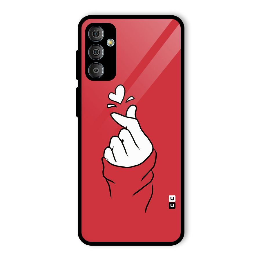 Korean Love Sign Glass Back Case for Galaxy F23