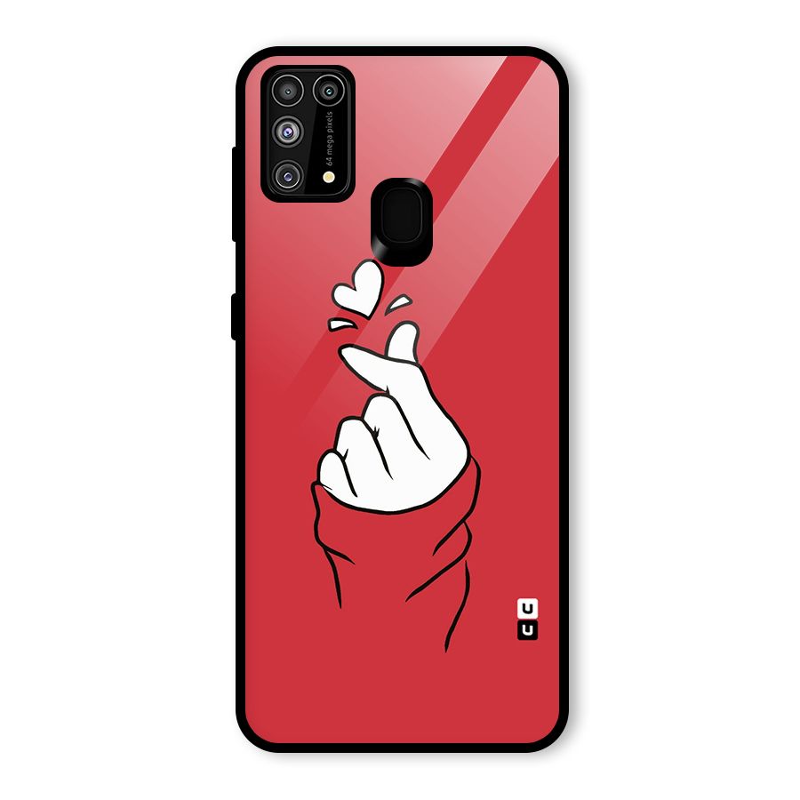 Korean Love Sign Glass Back Case for Galaxy M31