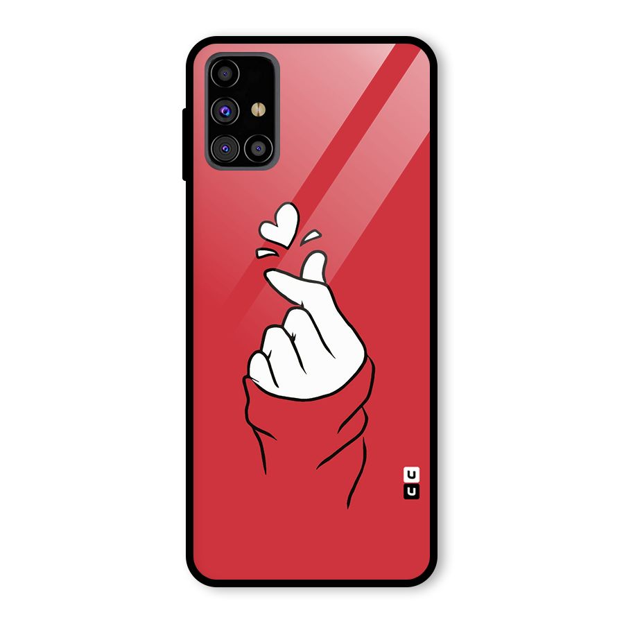 Korean Love Sign Glass Back Case for Galaxy M31s