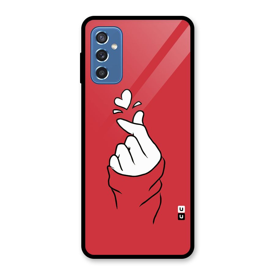 Korean Love Sign Glass Back Case for Galaxy M52 5G