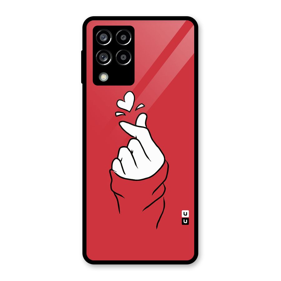 Korean Love Sign Glass Back Case for Galaxy M53 5G