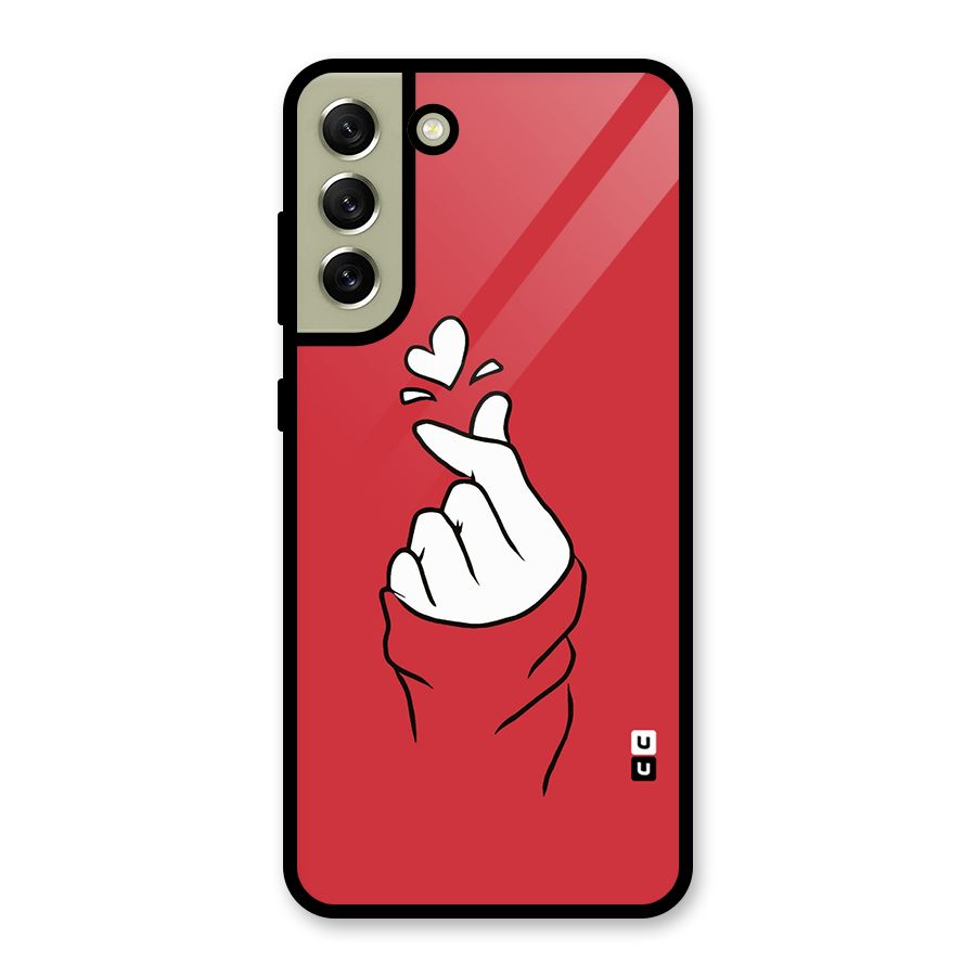 Korean Love Sign Glass Back Case for Galaxy S21 FE 5G