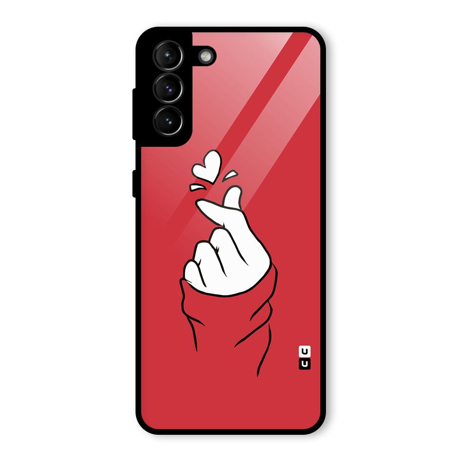 Korean Love Sign Glass Back Case for Galaxy S21 Plus