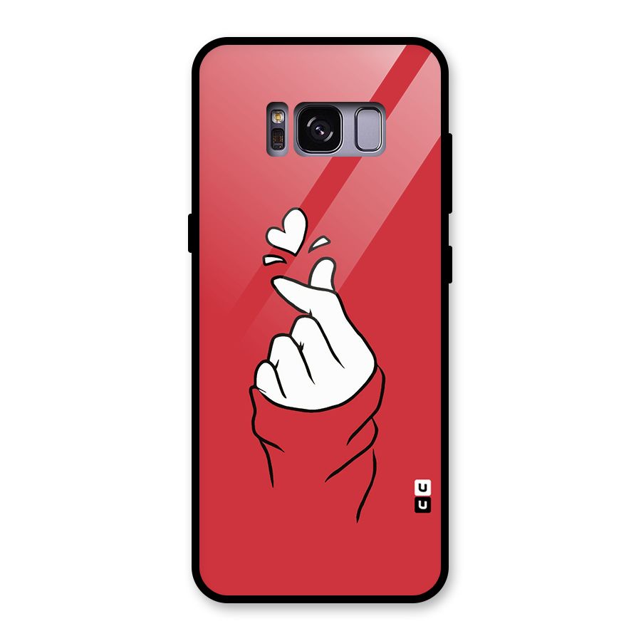 Korean Love Sign Glass Back Case for Galaxy S8