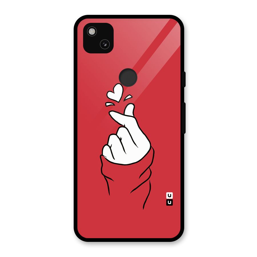 Korean Love Sign Glass Back Case for Google Pixel 4a