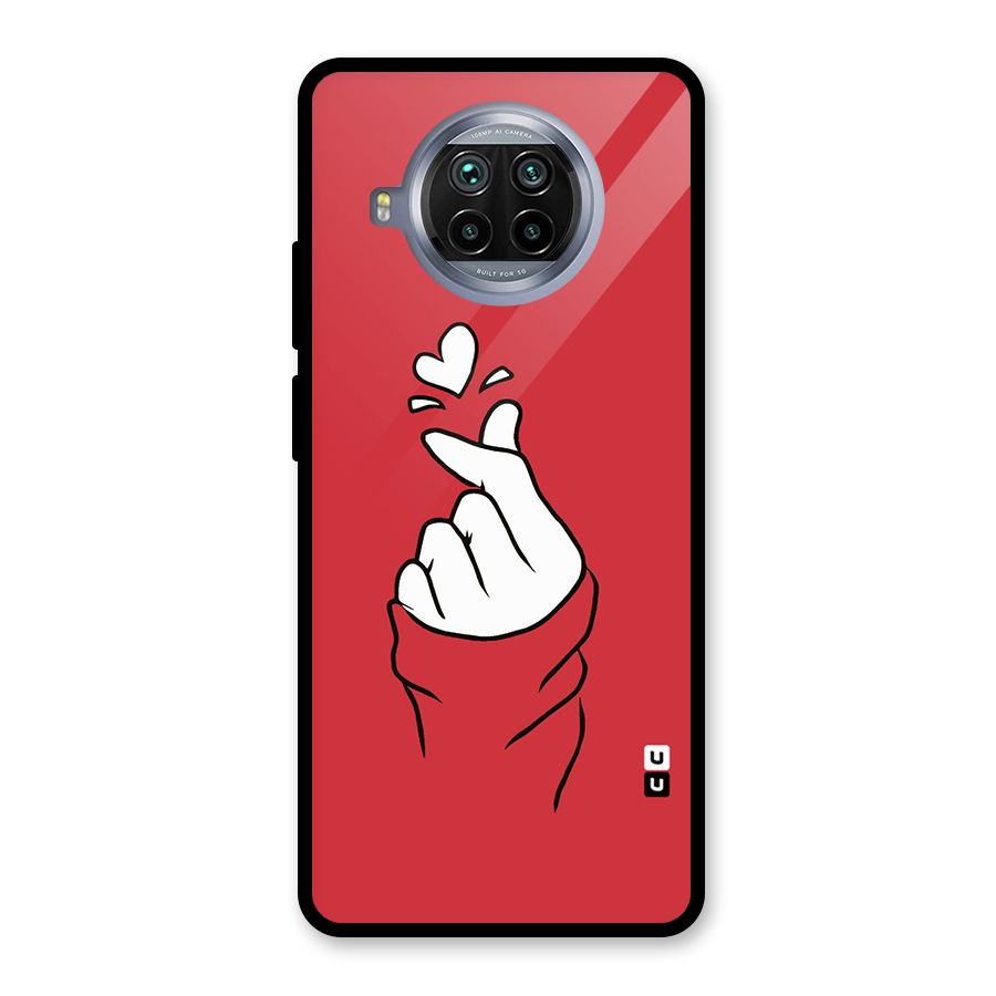 Korean Love Sign Glass Back Case for Mi 10i