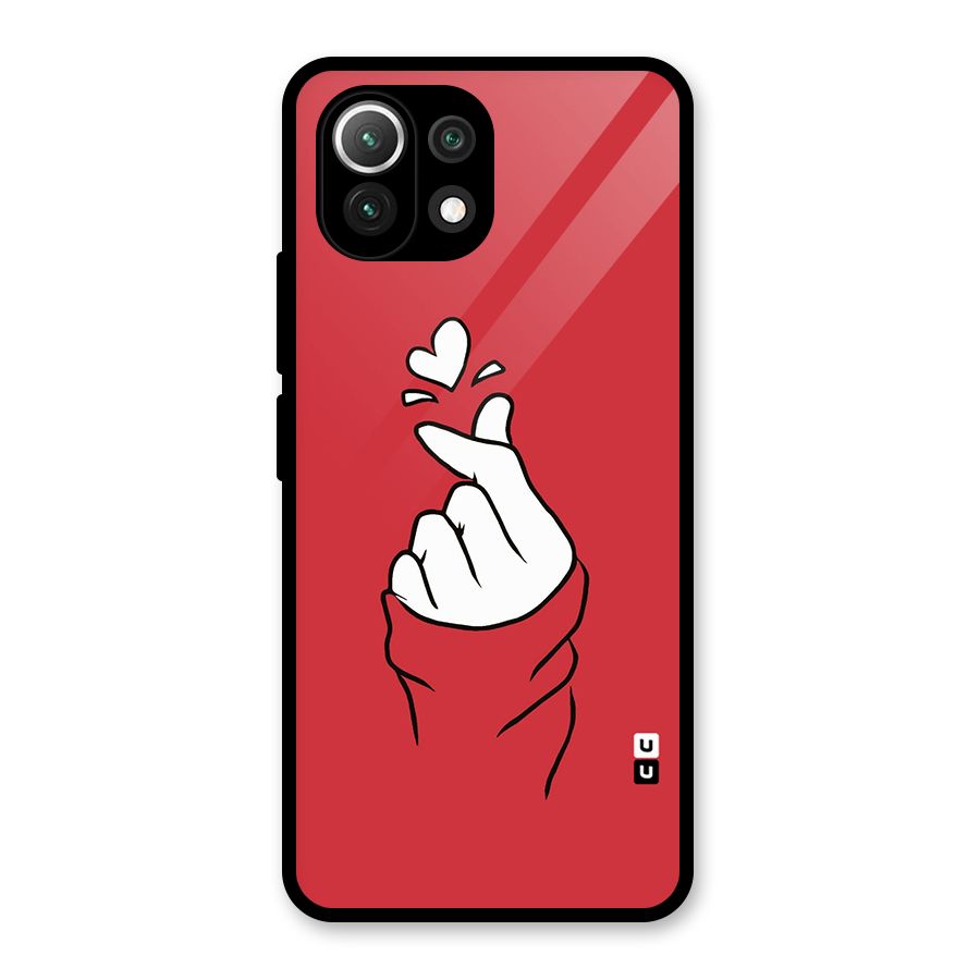 Korean Love Sign Glass Back Case for Mi 11 Lite NE 5G