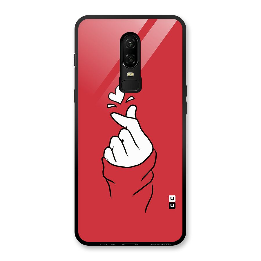 Korean Love Sign Glass Back Case for OnePlus 6
