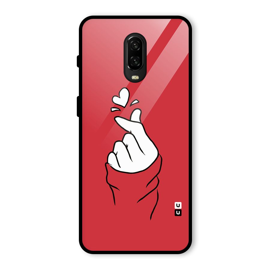 Korean Love Sign Glass Back Case for OnePlus 6T