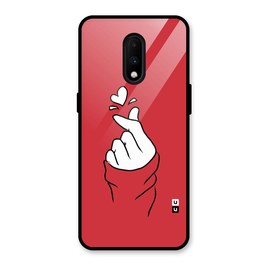 Korean Love Sign Glass Back Case for OnePlus 7