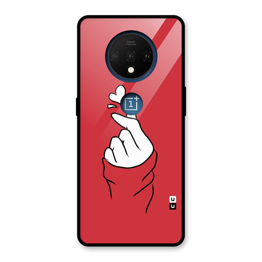 Korean Love Sign Glass Back Case for OnePlus 7T