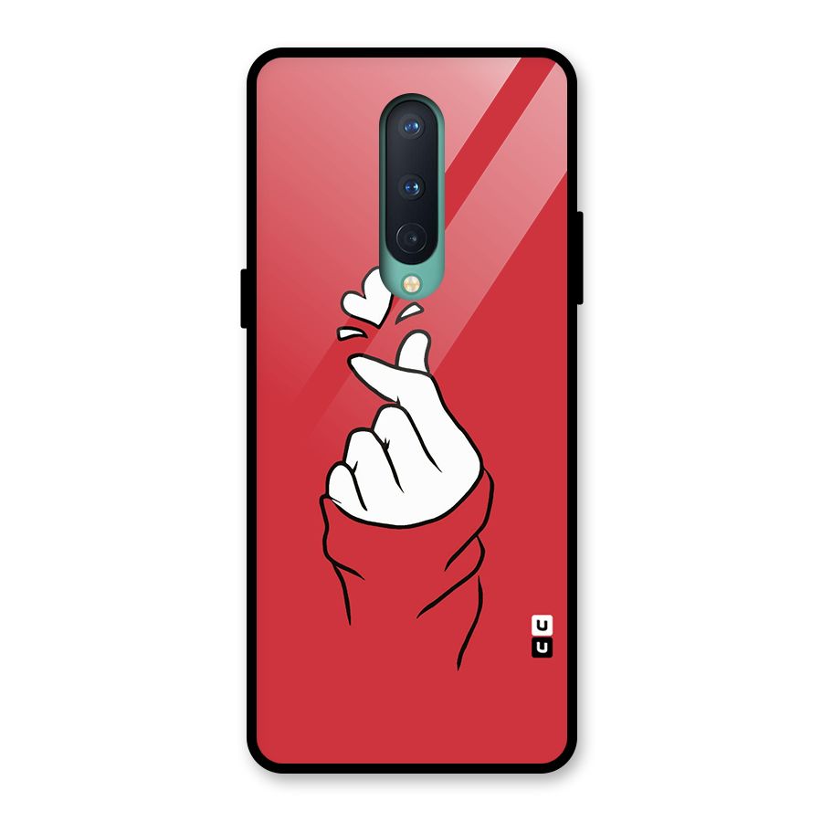 Korean Love Sign Glass Back Case for OnePlus 8