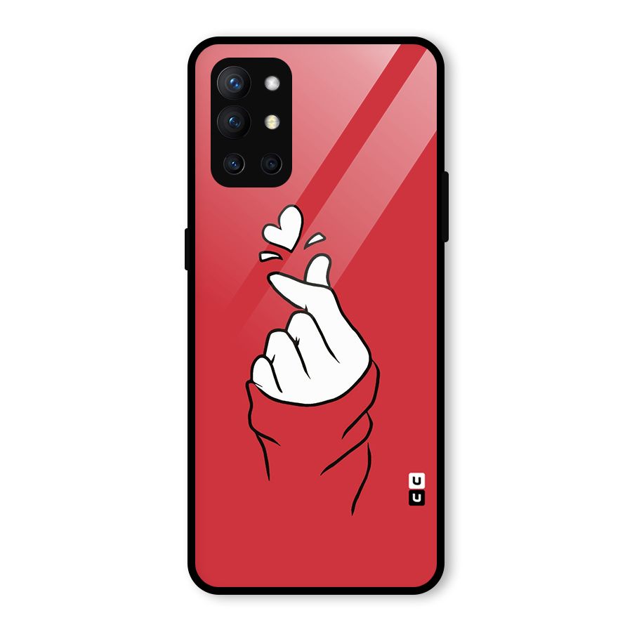 Korean Love Sign Glass Back Case for OnePlus 9R