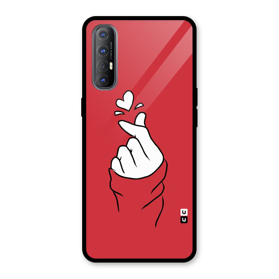 Korean Love Sign Glass Back Case for Oppo Reno3 Pro