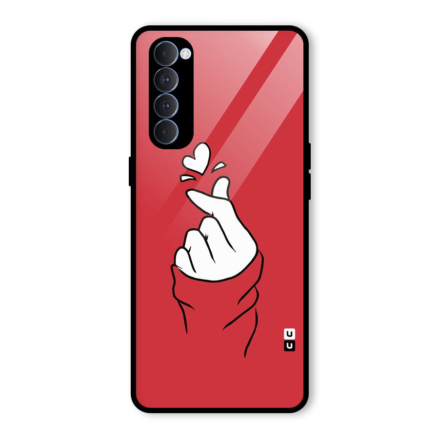 Korean Love Sign Glass Back Case for Oppo Reno4 Pro