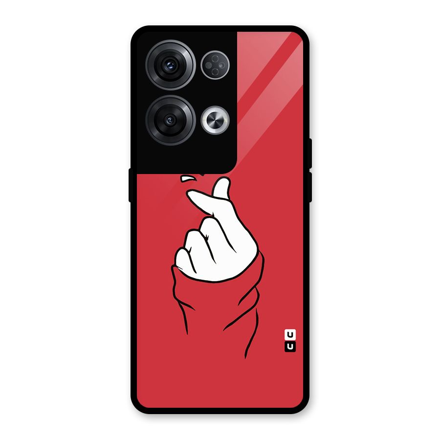 Korean Love Sign Glass Back Case for Oppo Reno8 Pro 5G