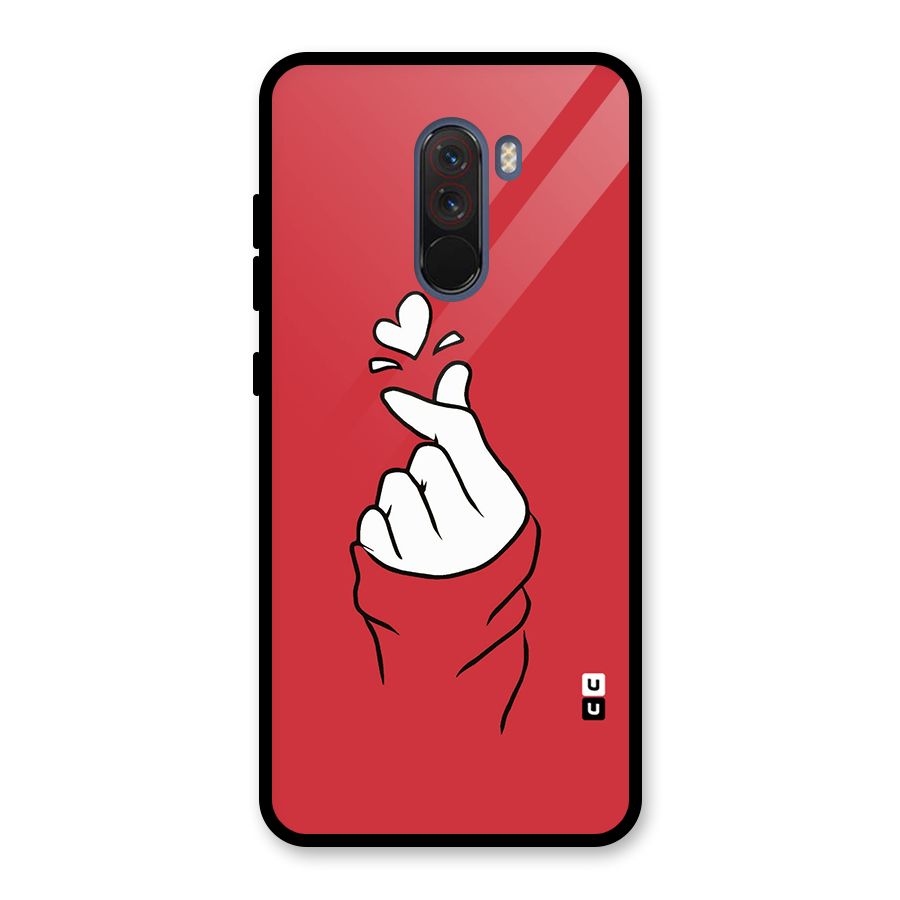 Korean Love Sign Glass Back Case for Poco F1