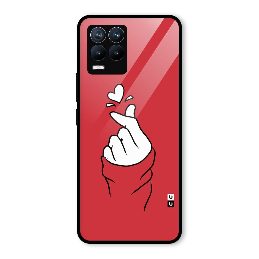 Korean Love Sign Glass Back Case for Realme 8