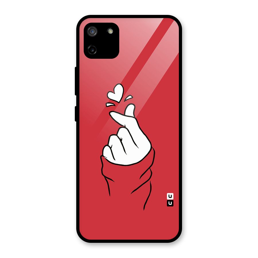 Korean Love Sign Glass Back Case for Realme C11