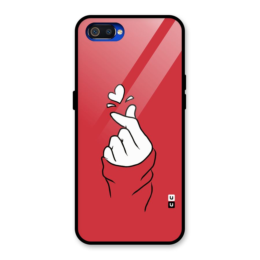 Korean Love Sign Glass Back Case for Realme C2