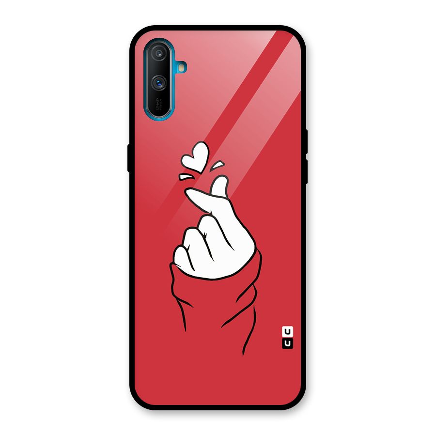 Korean Love Sign Glass Back Case for Realme C3