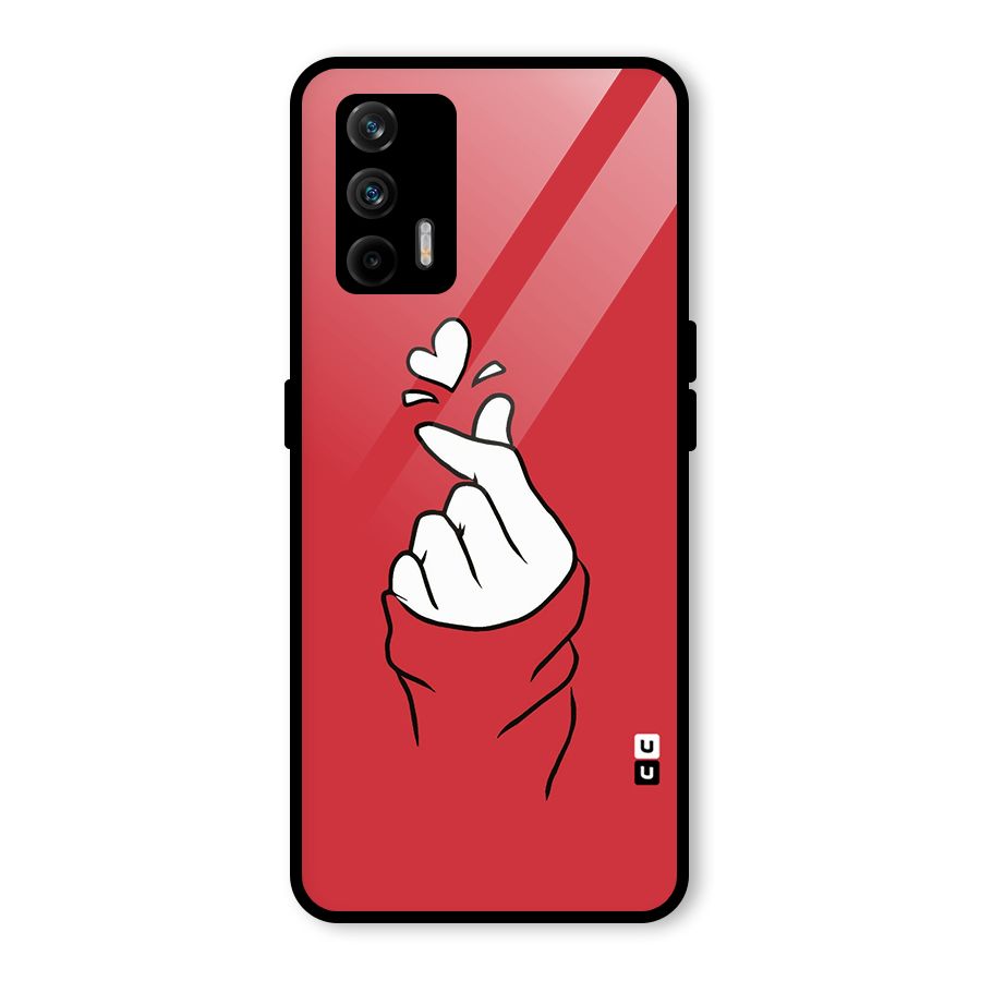 Korean Love Sign Glass Back Case for Realme X7 Max