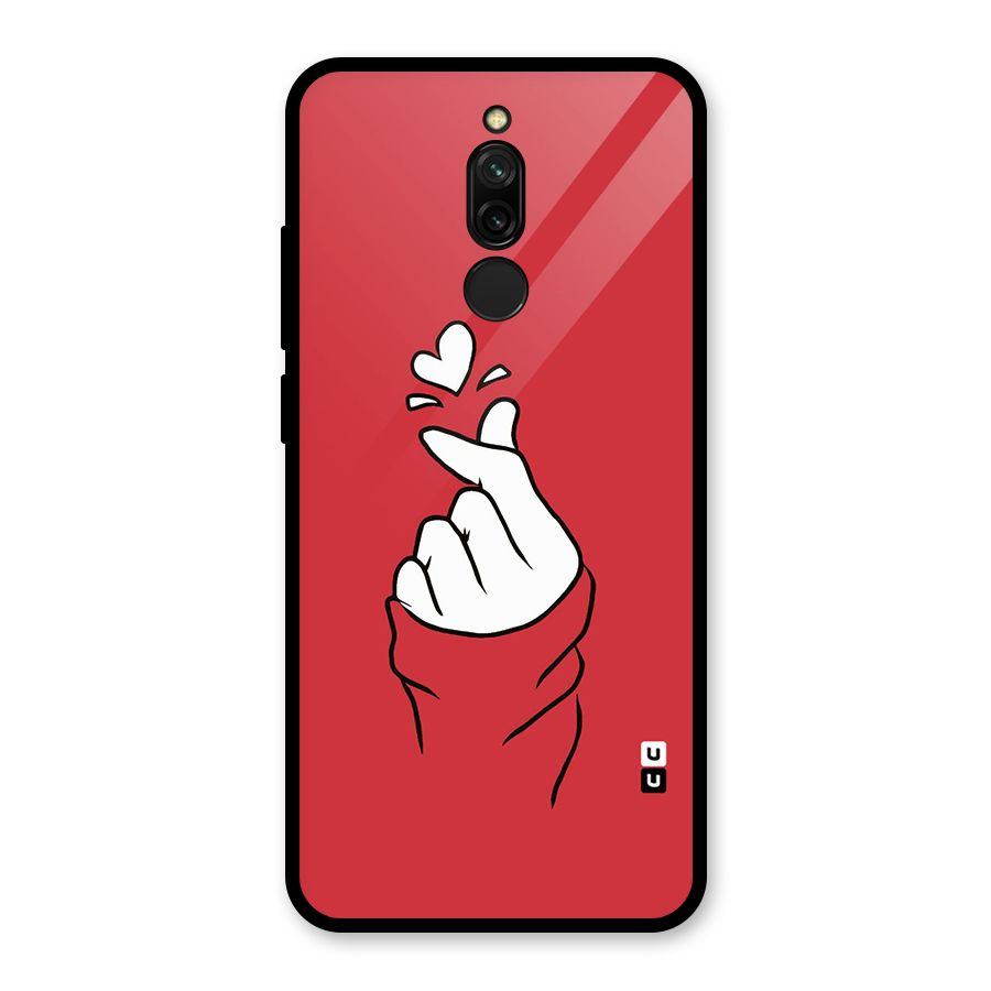 Korean Love Sign Glass Back Case for Redmi 8
