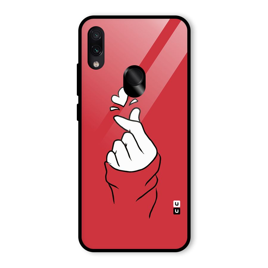 Korean Love Sign Glass Back Case for Redmi Note 7S