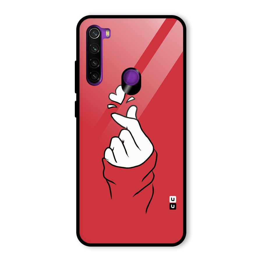 Korean Love Sign Glass Back Case for Redmi Note 8