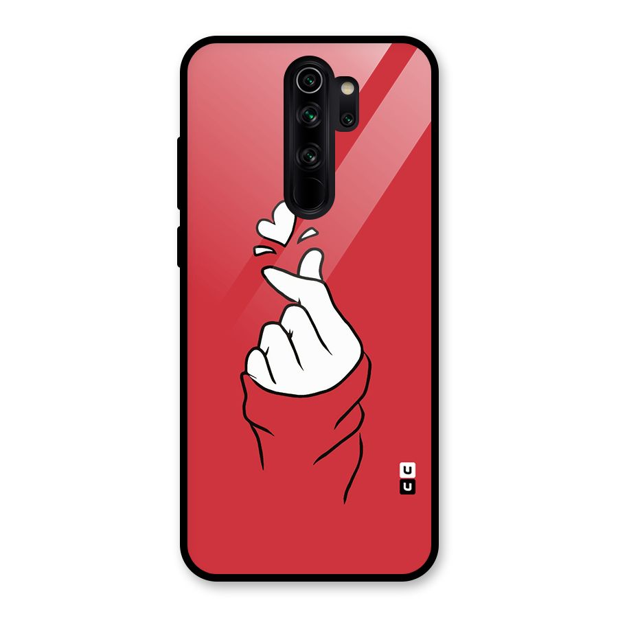 Korean Love Sign Glass Back Case for Redmi Note 8 Pro