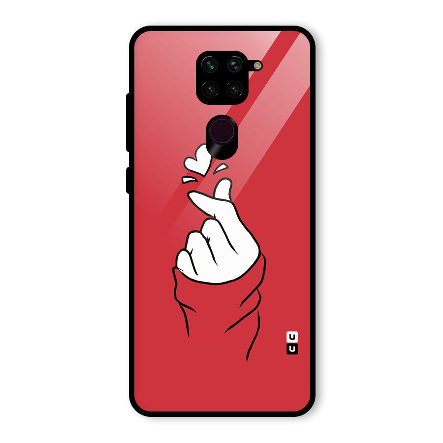 Korean Love Sign Glass Back Case for Redmi Note 9
