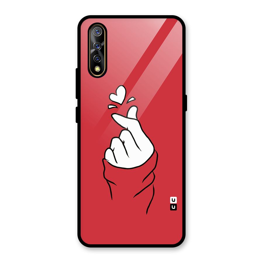 Korean Love Sign Glass Back Case for Vivo S1