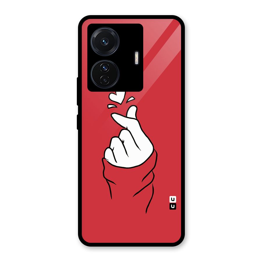 Korean Love Sign Glass Back Case for Vivo T1 Pro