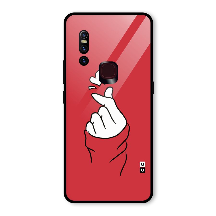 Korean Love Sign Glass Back Case for Vivo V15