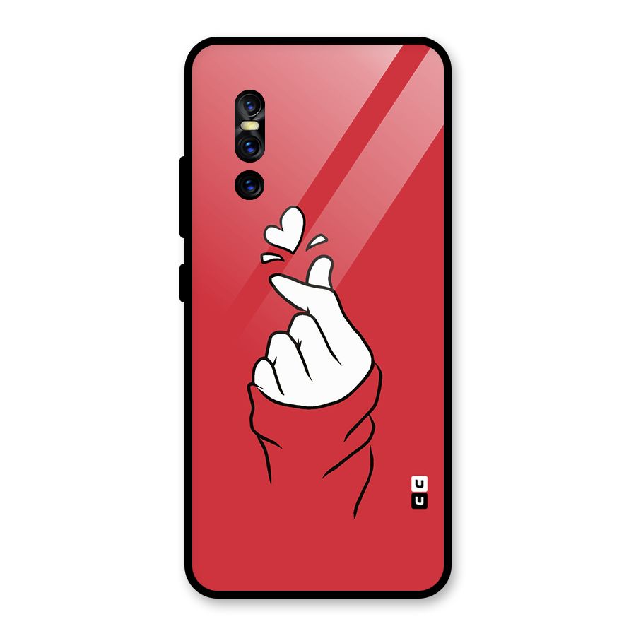 Korean Love Sign Glass Back Case for Vivo V15 Pro