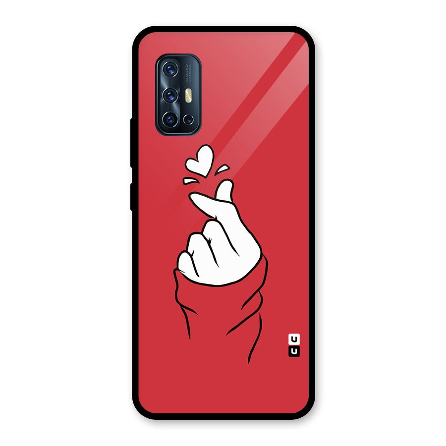 Korean Love Sign Glass Back Case for Vivo V17
