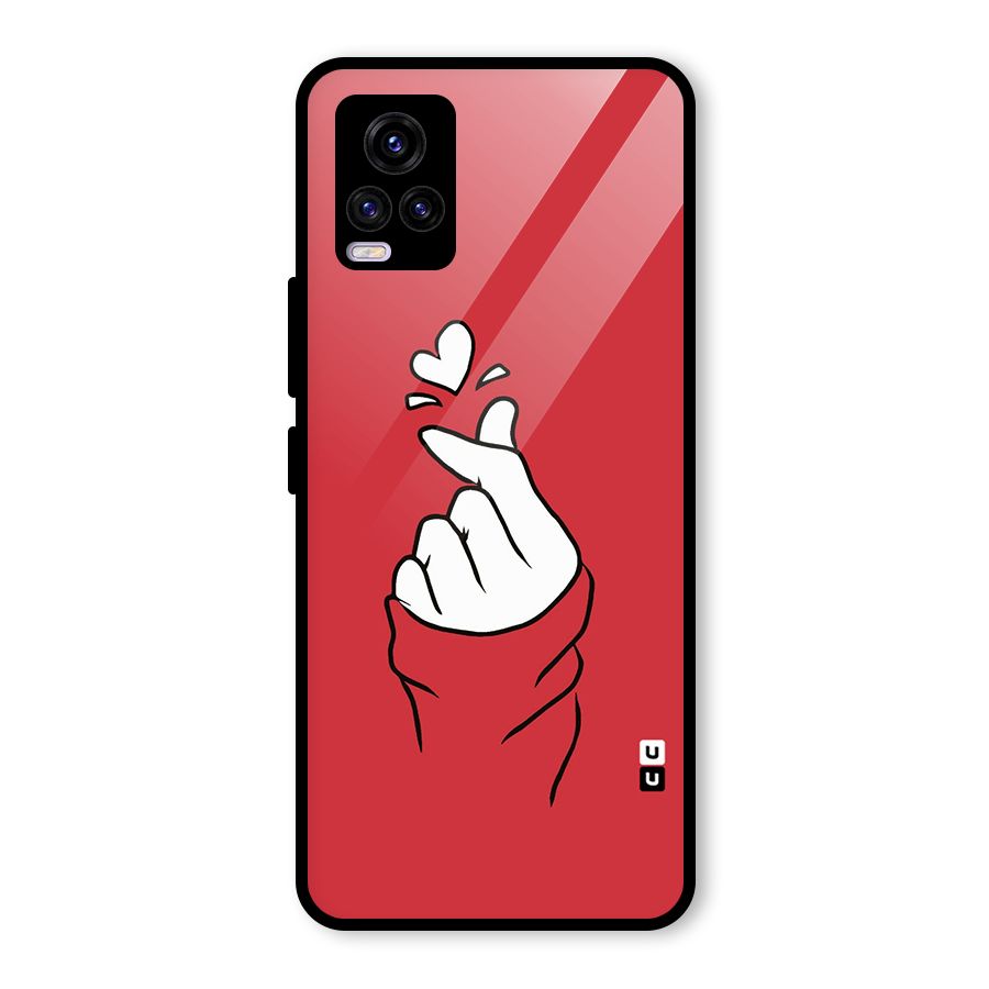 Korean Love Sign Glass Back Case for Vivo V20