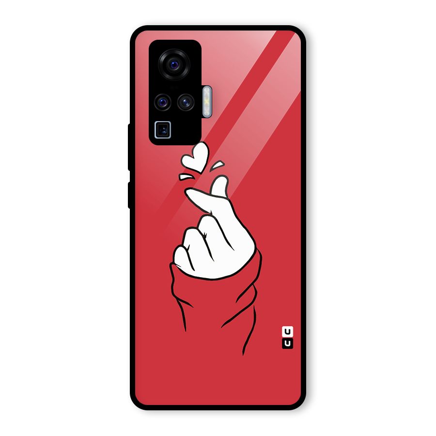 Korean Love Sign Glass Back Case for Vivo X50 Pro
