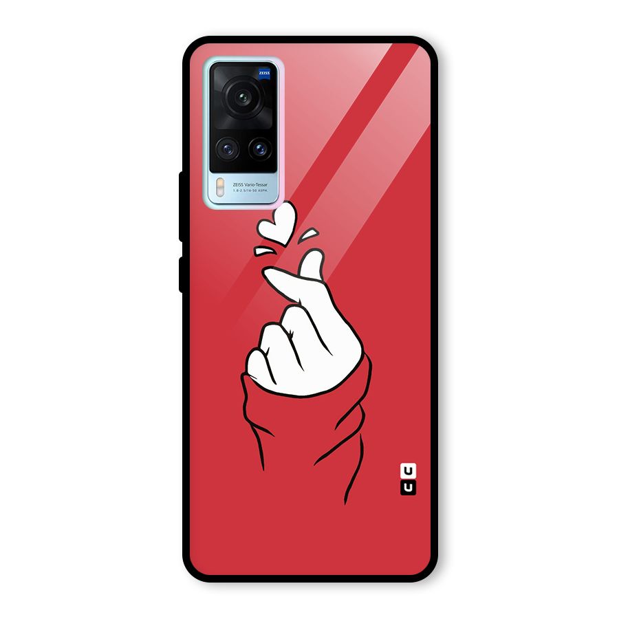 Korean Love Sign Glass Back Case for Vivo X60
