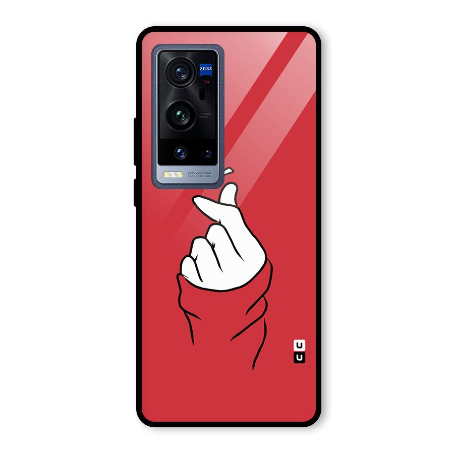 Korean Love Sign Glass Back Case for Vivo X60 Pro Plus