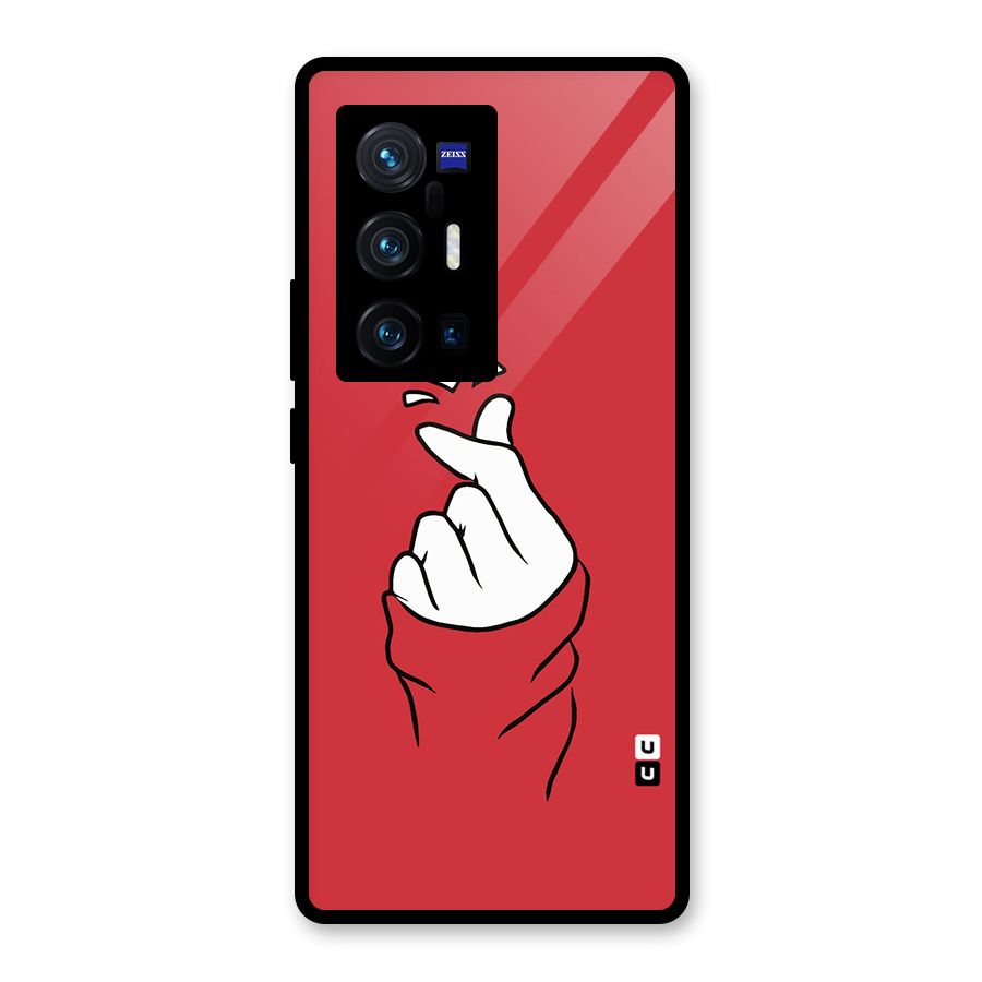 Korean Love Sign Glass Back Case for Vivo X70 Pro Plus