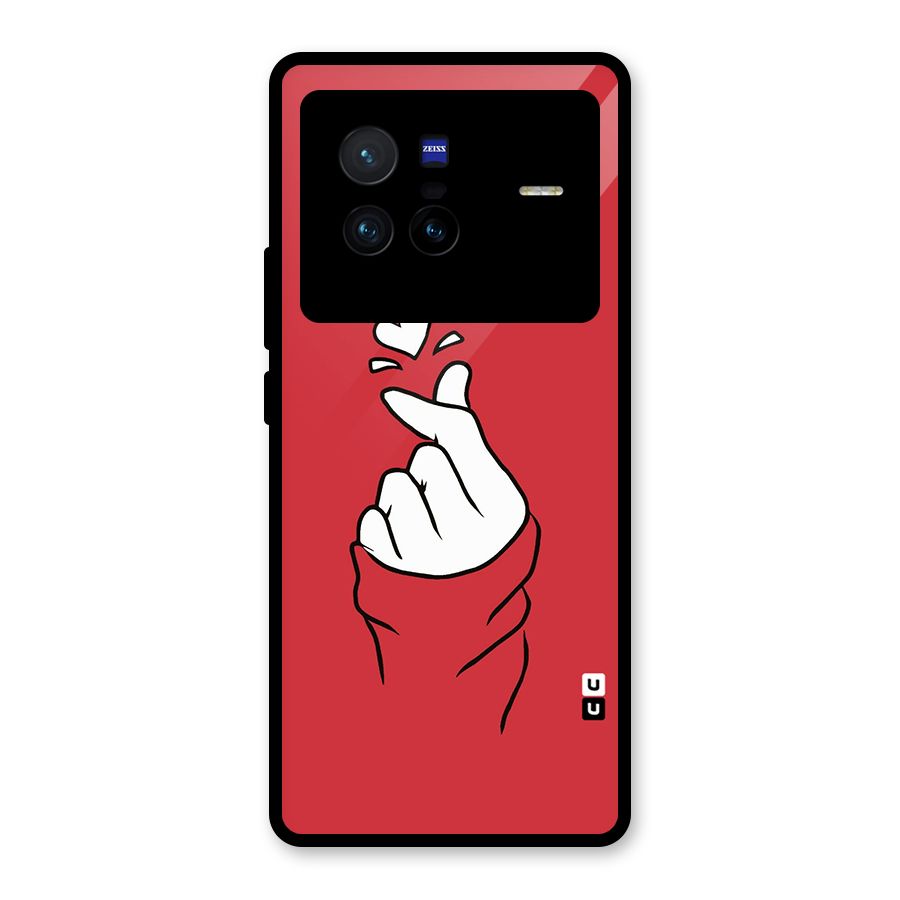 Korean Love Sign Glass Back Case for Vivo X80