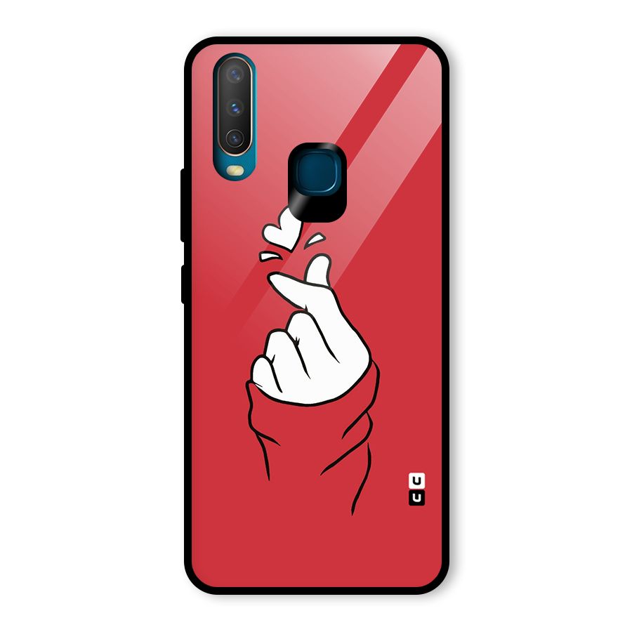 Korean Love Sign Glass Back Case for Vivo Y15