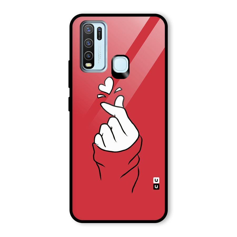 Korean Love Sign Glass Back Case for Vivo Y50