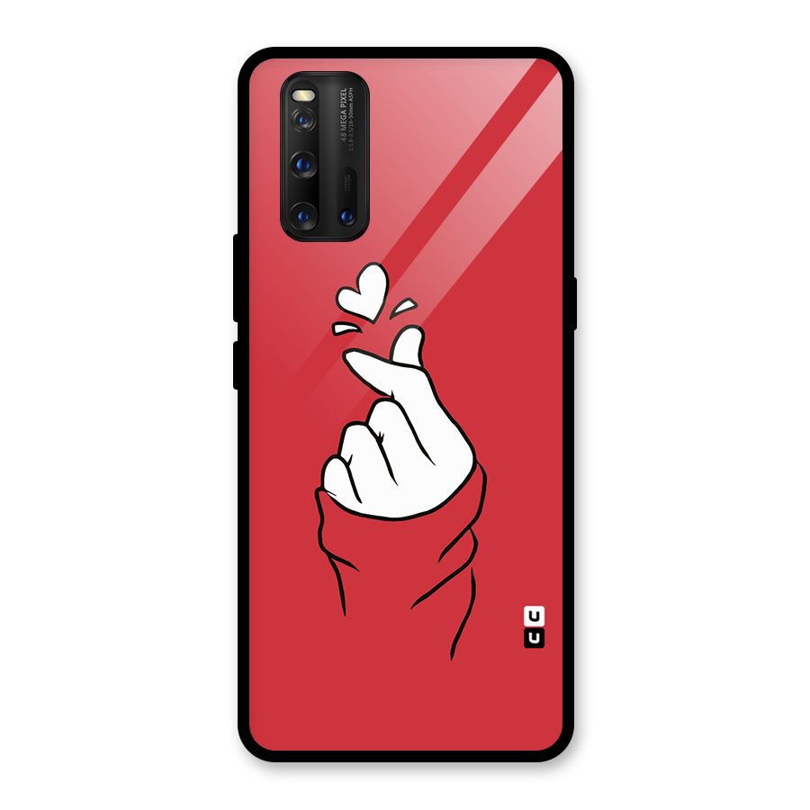 Korean Love Sign Glass Back Case for Vivo iQOO 3