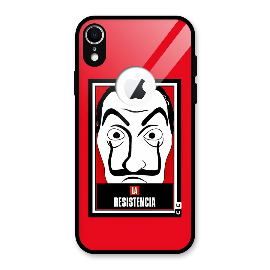 La Resistencia Minimalist Glass Back Case for iPhone XR Logo Cut